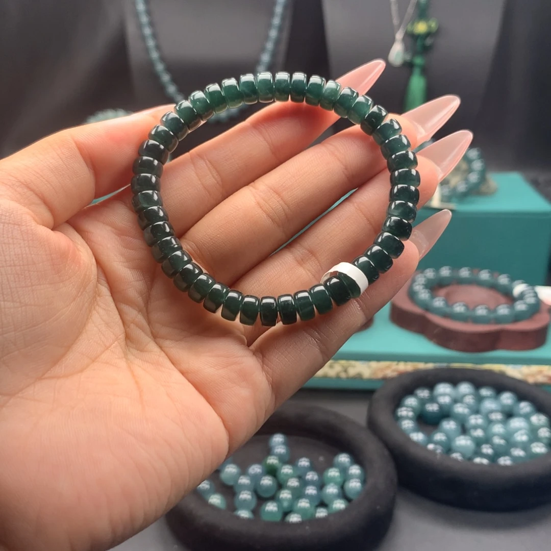 翡翠未镶嵌手链卡7X4mm药片福利款