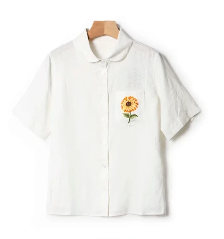 【李美丽专属】向日葵刺绣衬衫CS2413