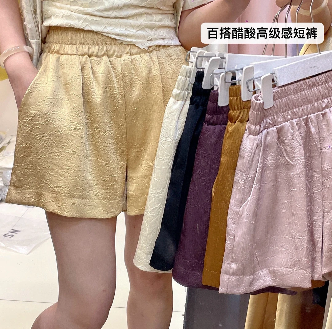 NS「无尽夏」夏季显瘦洋气时尚高腰阔腿休闲裤短裤
