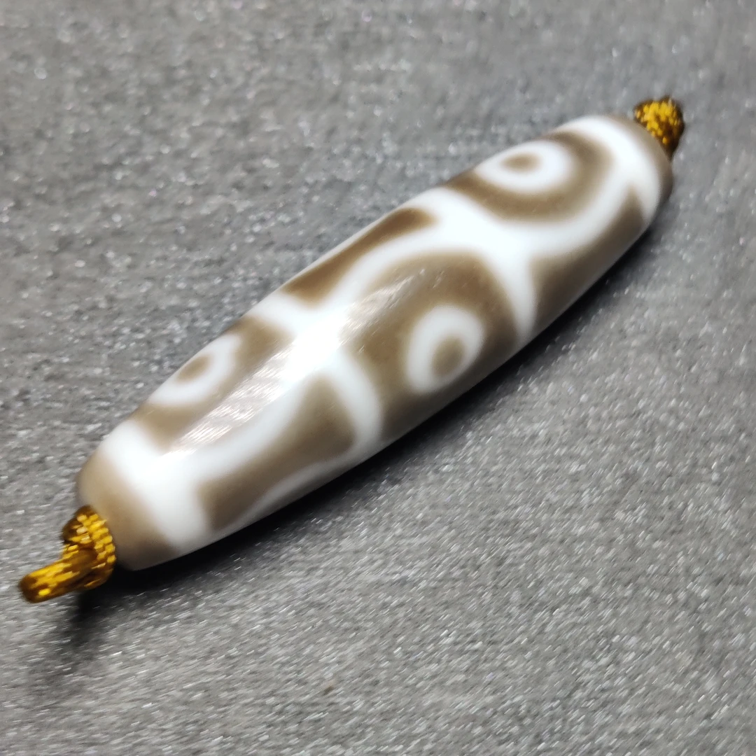 台珠天缘全手白毫时轮六眼48*13玛瑙珠包浆感性价比高