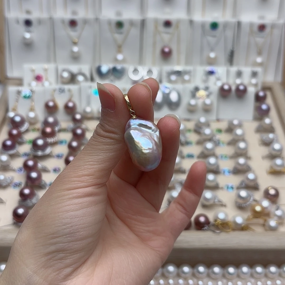 淡水珍珠颈饰银S925镶嵌J**晓