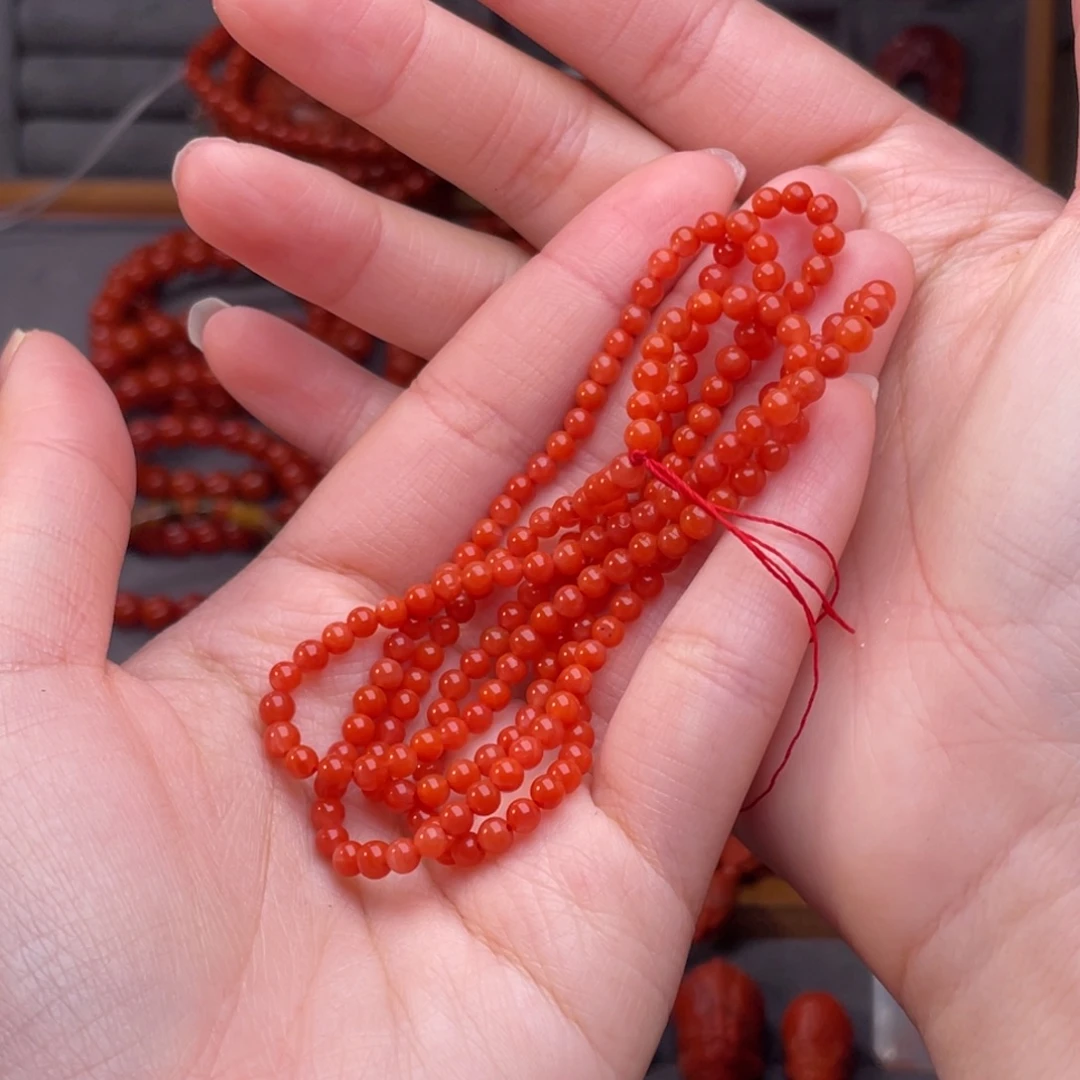 南红玛瑙未镶嵌配饰卡3mm