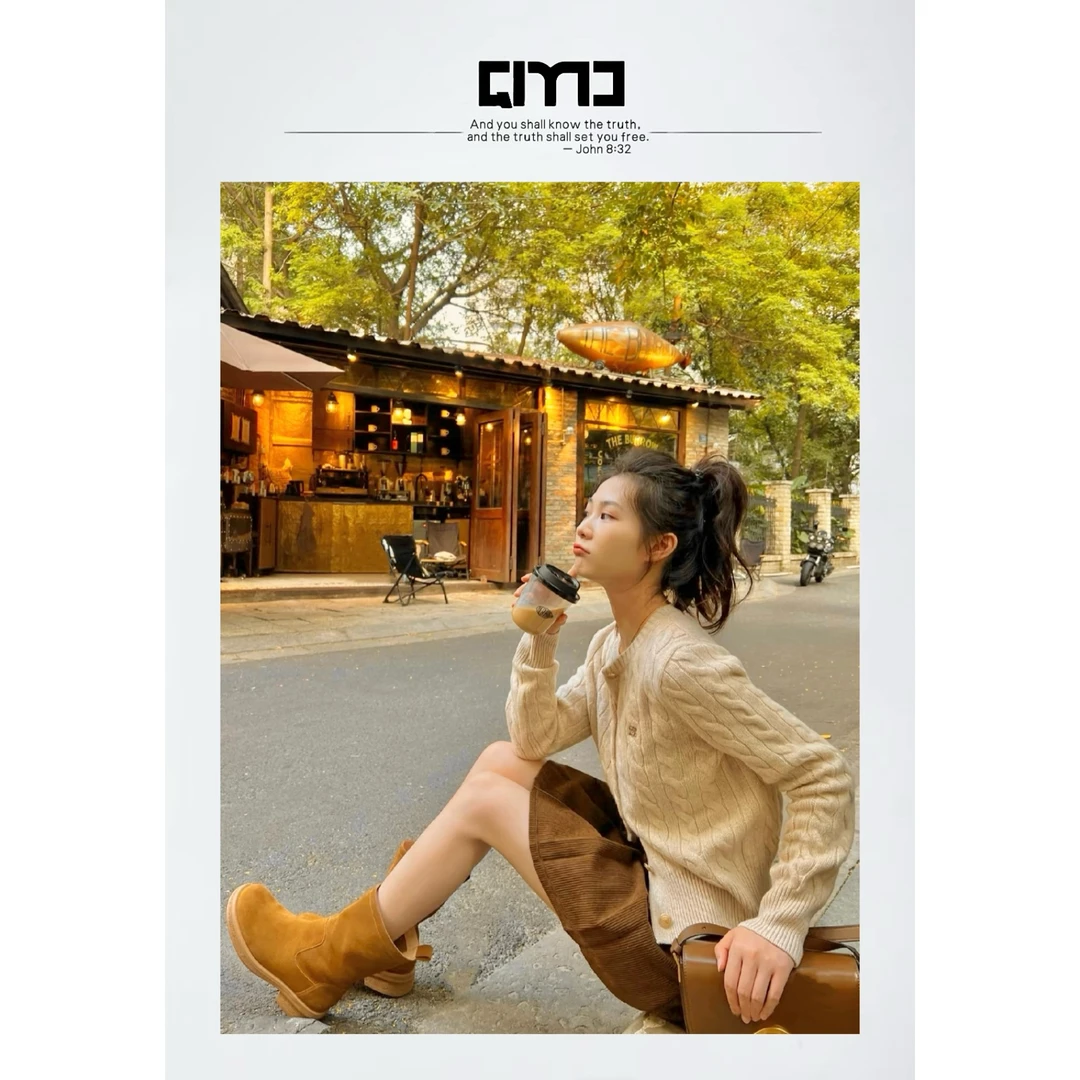 QIMO启茉（A198#压褶灯芯绒短裙（配皮带）