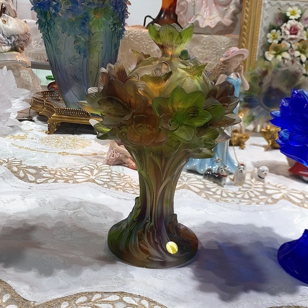 摆件蜜*脱蜡水晶兰花香炉摆件