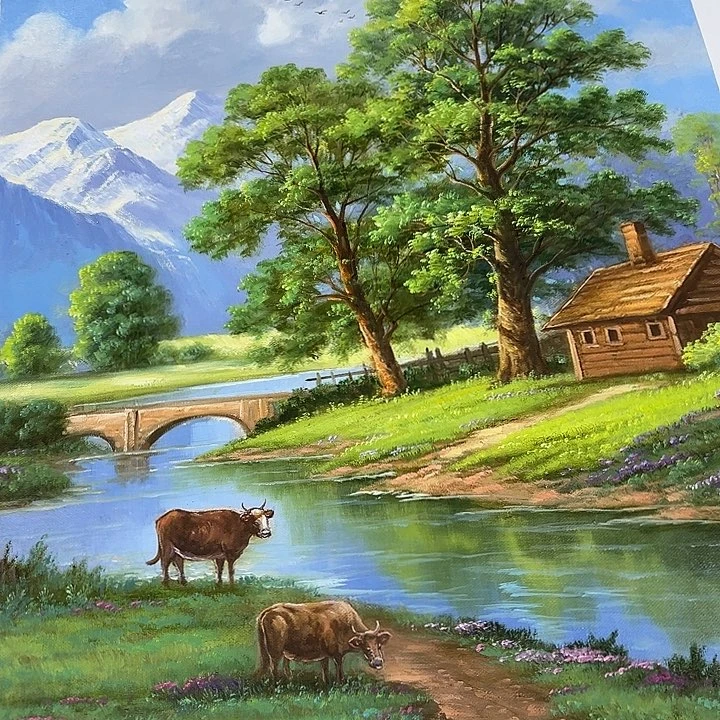 油画好仔仔细细一直影子