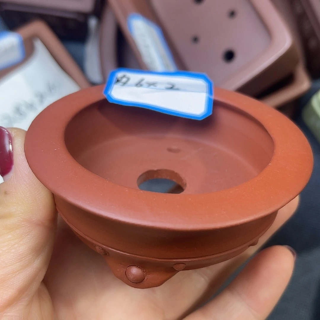 小竹节鼓钉盆景盆