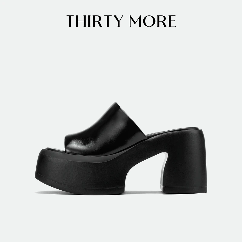 【极简老钱】ThirtyMore凉拖鞋女夏季新款防水台增高高跟鞋