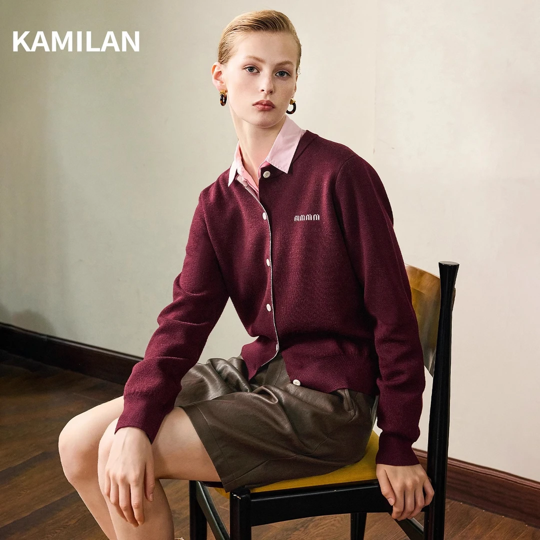 卡米兰秋季新款女士毛针织衫