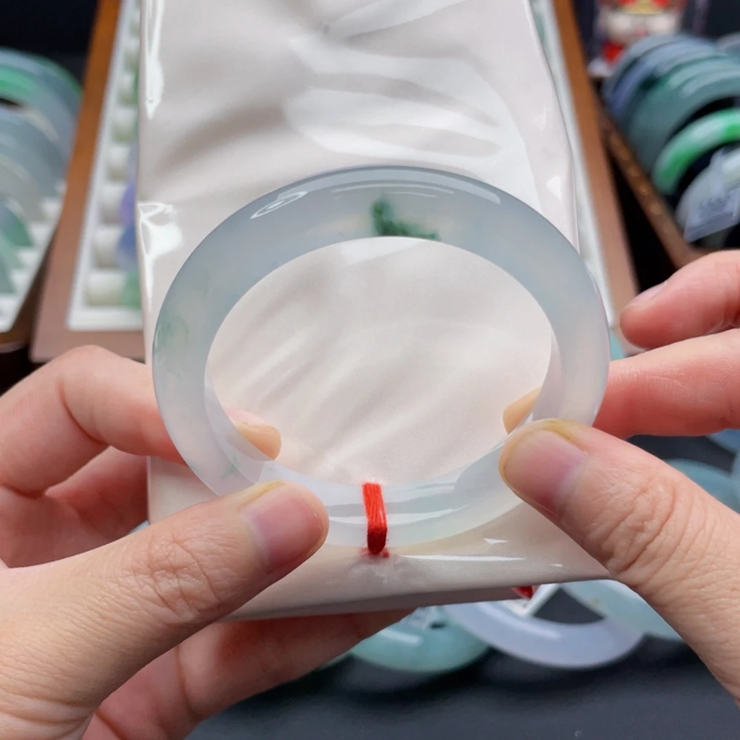 未镶嵌手镯翡翠50.8正冰飘花