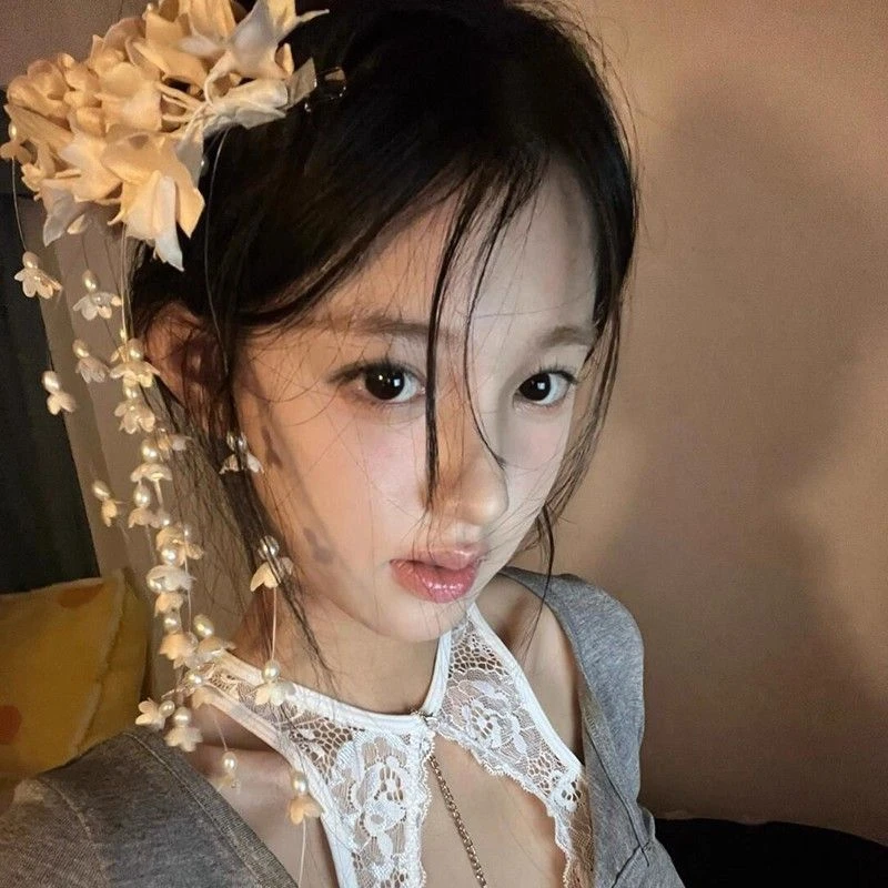 楚楚怜人 铃兰花流苏发夹日系氛围感网红拍照侧边夹千金感头发饰