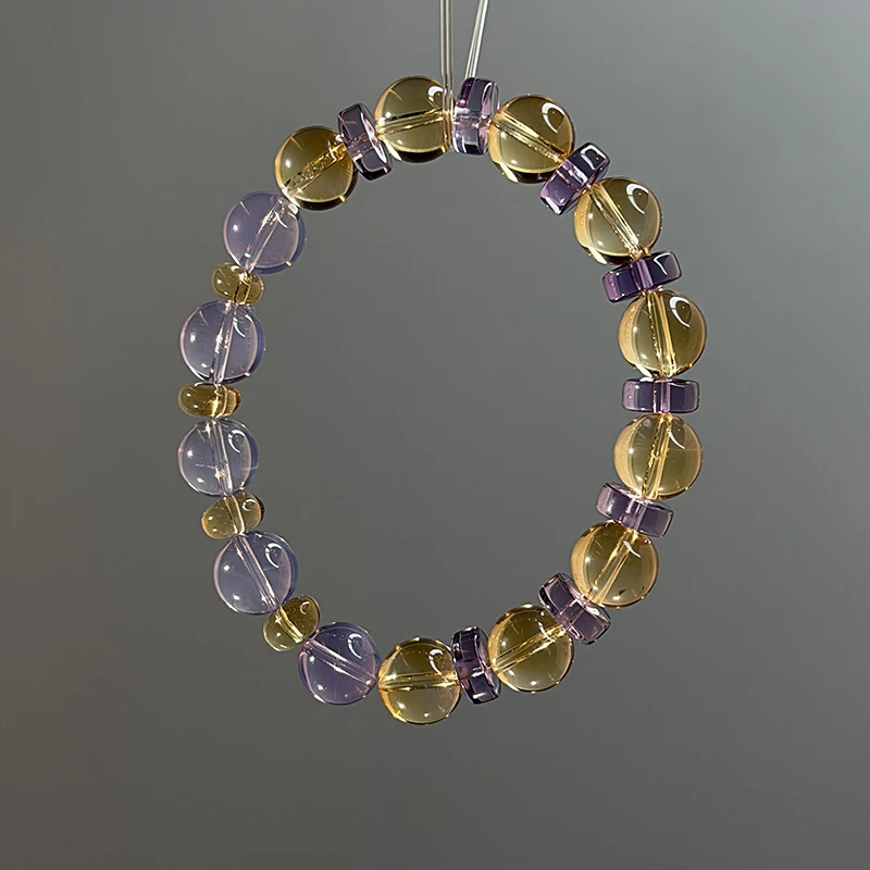 【片刻】巴西暴力黄水晶紫玉晶搭配紫水晶