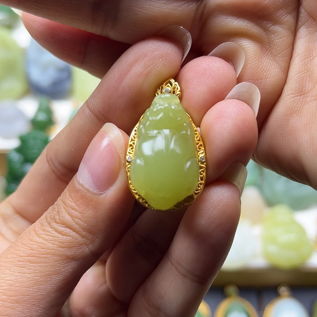 和田玉银S925镶嵌颈饰