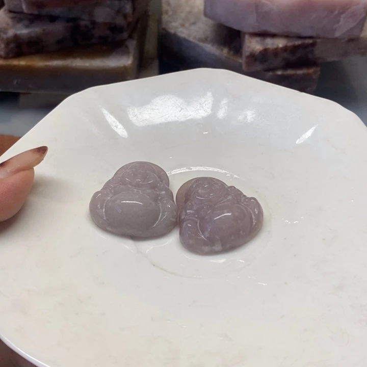 石英岩玉未镶嵌特色甜甜圈紫玉佛工