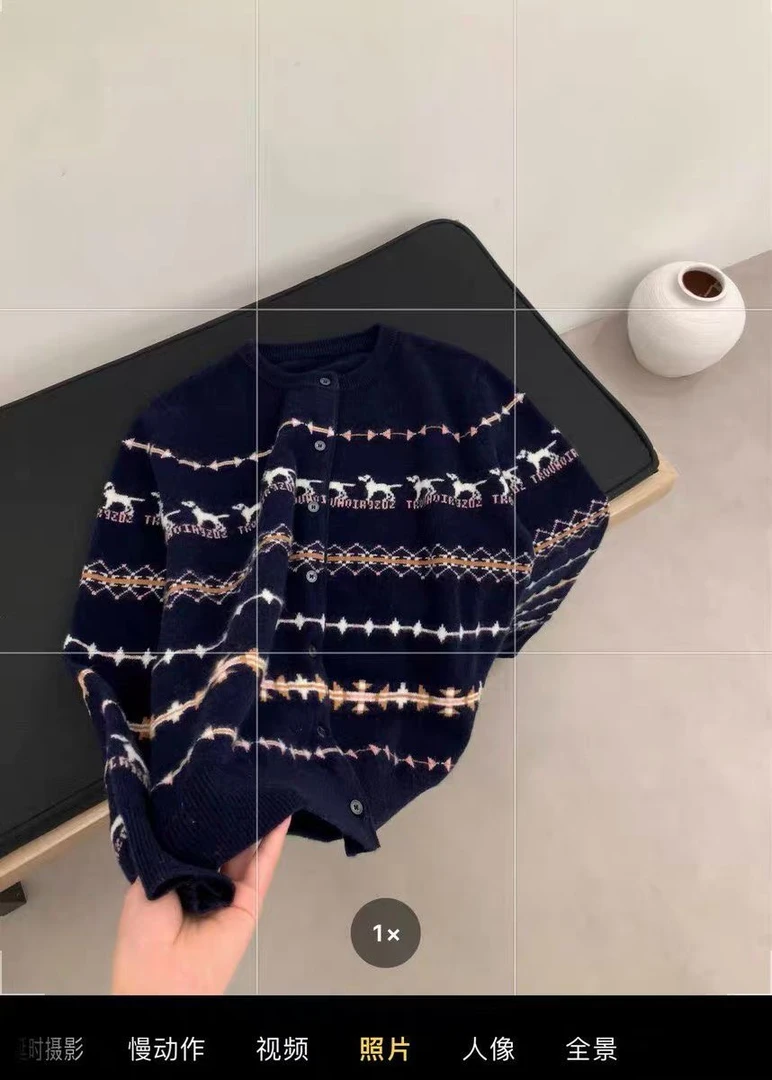 复古条纹费尔岛针织常规不褪色针织衫时尚开衫女装