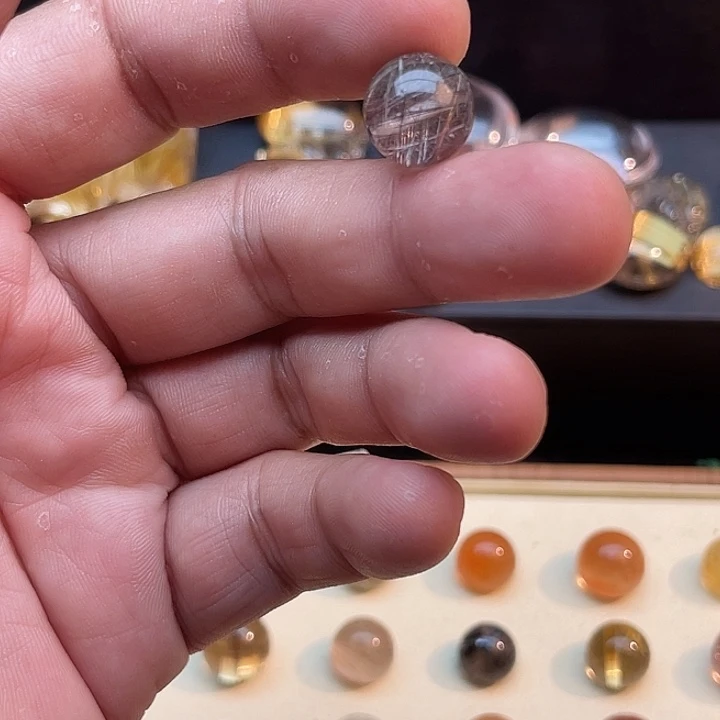 未镶嵌珠宝半成品发晶13.2mm发晶单珠