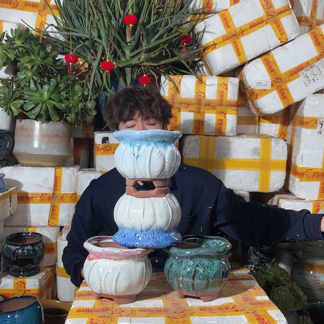 红陶宜兴紫砂花盆