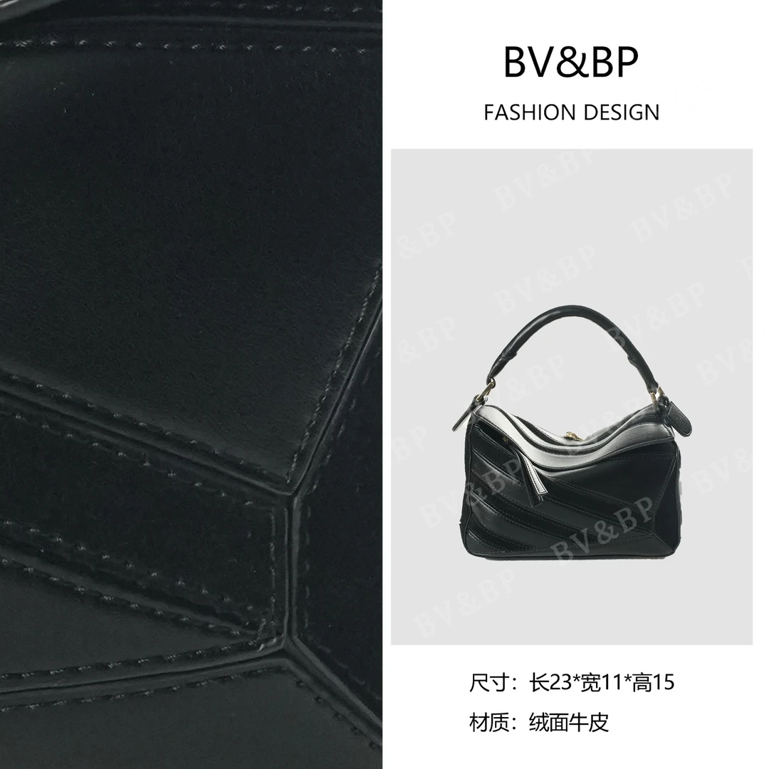 BV&BP· 原创设计 真皮高定手提单肩包  BV221114-玛瑙黑