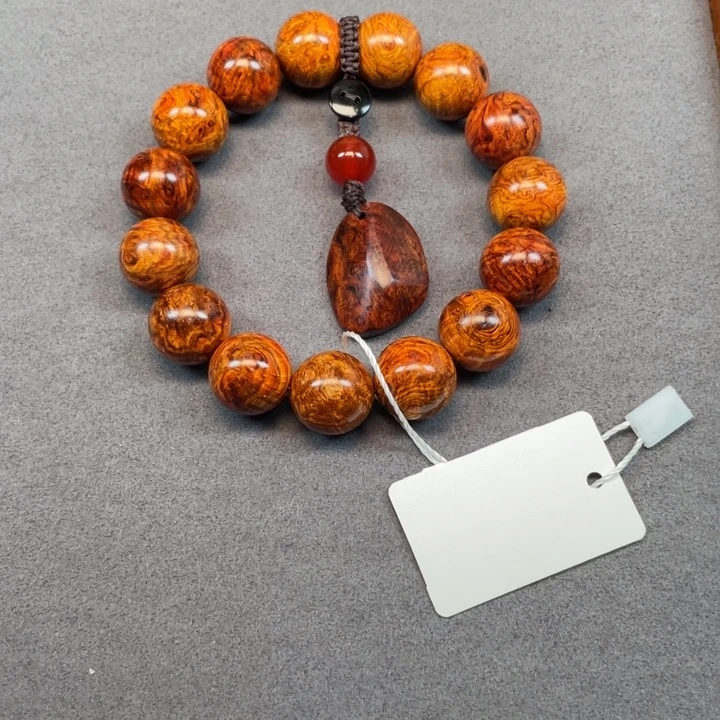 出***染黄花梨/降香黄檀手串/手链海南黄花梨瘿子瘤疤