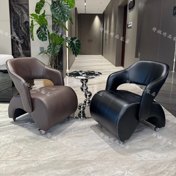 轻奢艺术风高定复古溜溜凳换鞋凳万能凳皮质旋转静音