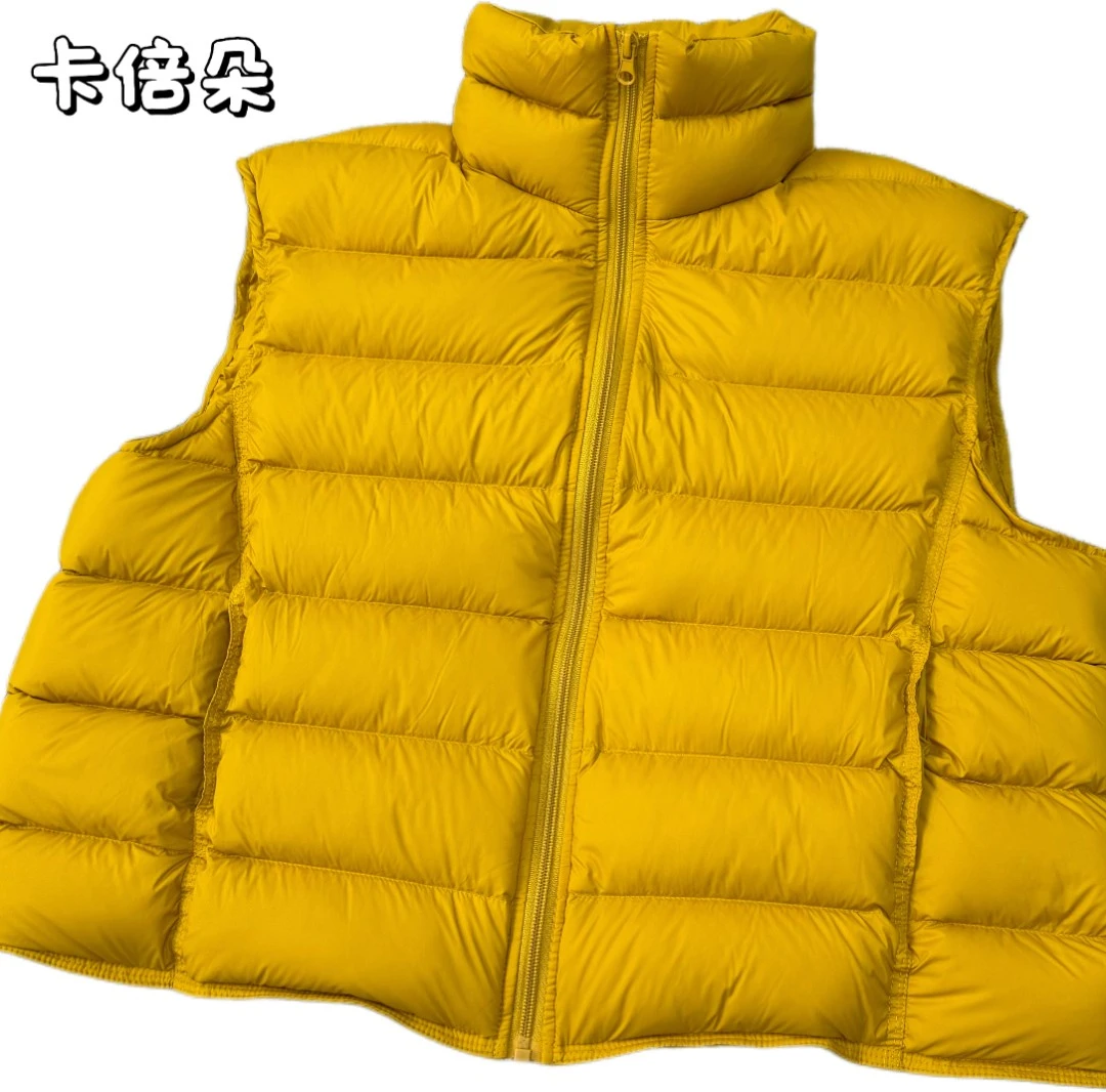 排骨云朵秋冬短款马夹女款女立领简约90白鸭绒马甲冬季