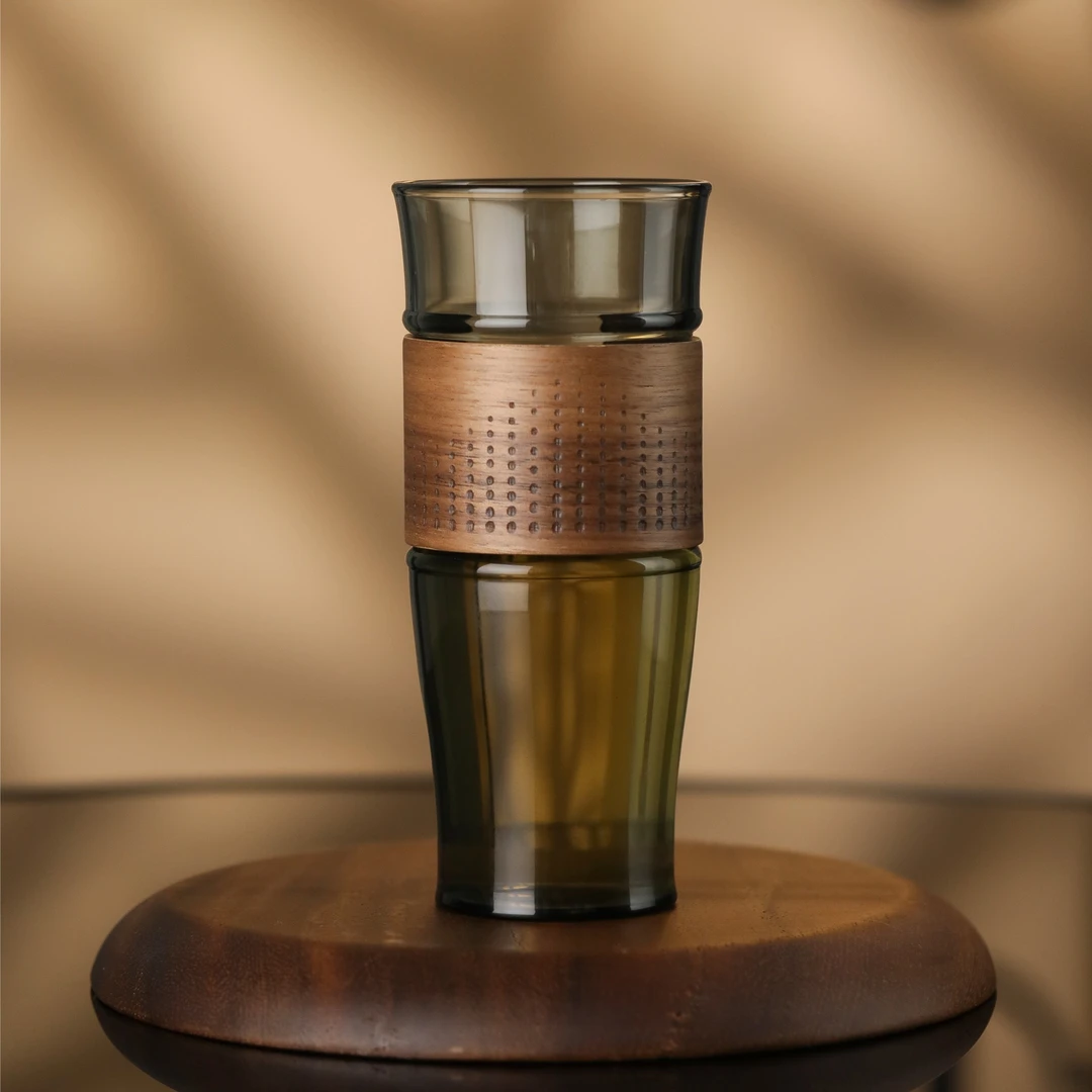 禾器木作·木源杯 高硼硅 耐热 茶杯 胡桃木 个人杯 办公杯 300ml