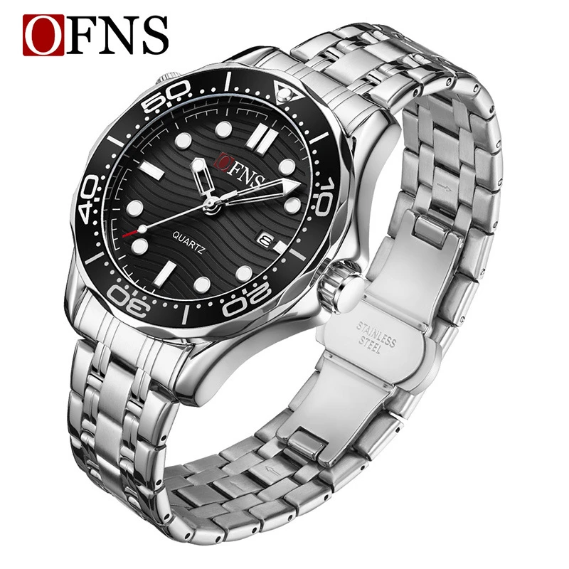 SANDA/三达OFNS系列波浪纹流行户外运动男表时尚高端带日历腕表