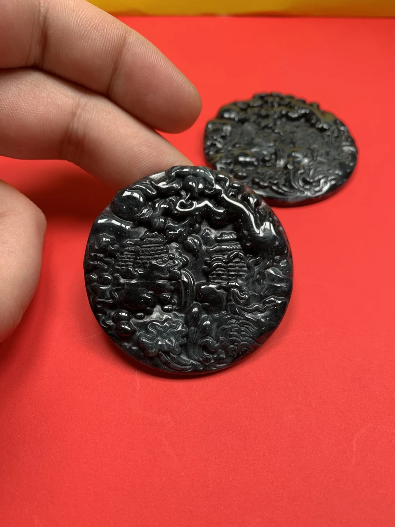 翡翠山水时尚百搭小众气质生日礼物