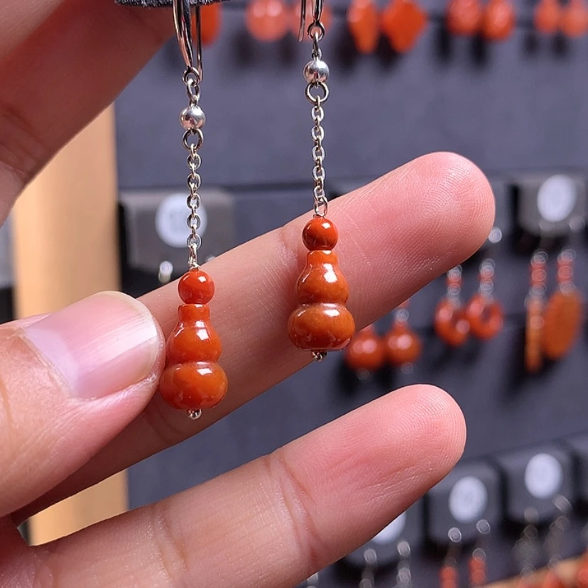 【闪购商品】翡翠耳饰银S925镶嵌满意
