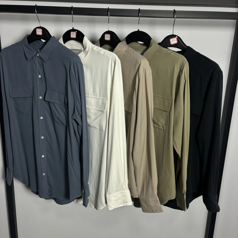 100%桑蚕丝绢纺长袖衬衣春夏秋款防晒休闲男女同款