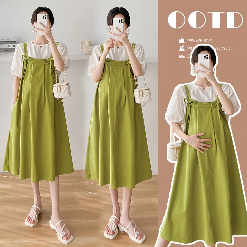 R137#2.23 网红孕妇装宽松休闲孕妇两件套孕妇连衣裙套装