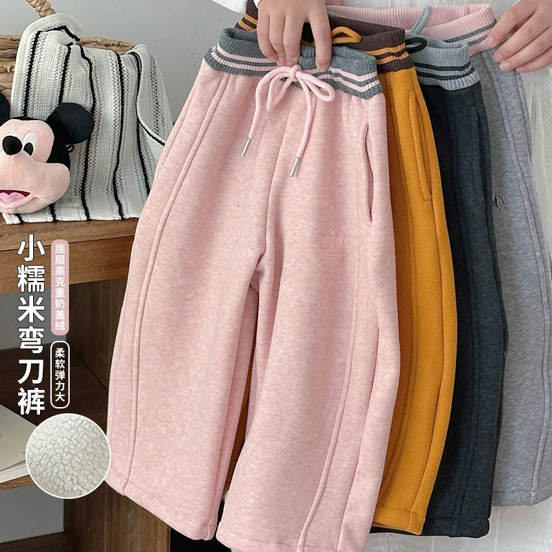 【小糯米弯刀裤】HS65830女童冬季加绒新款儿童装韩版宽松