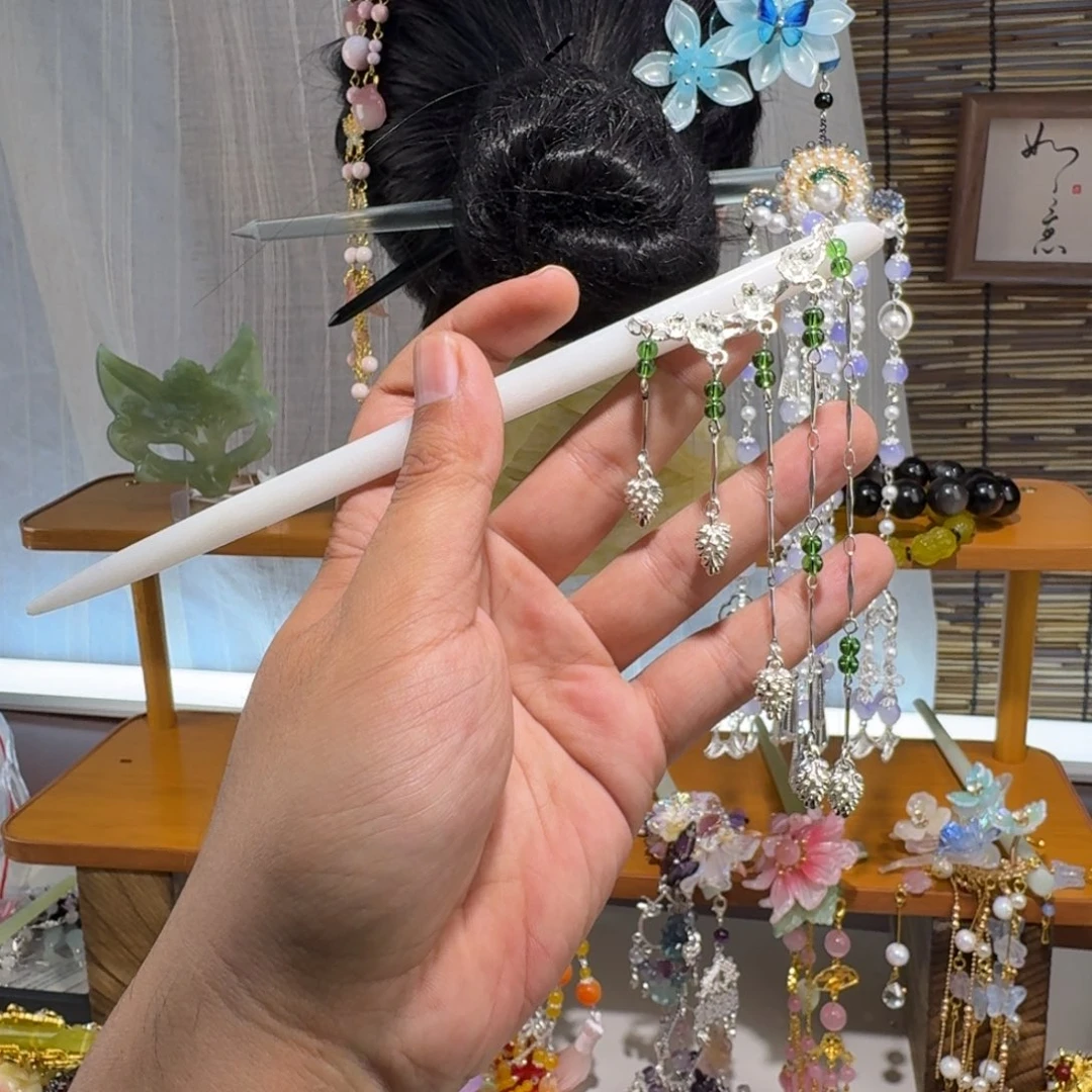 蛇纹石玉合金发饰