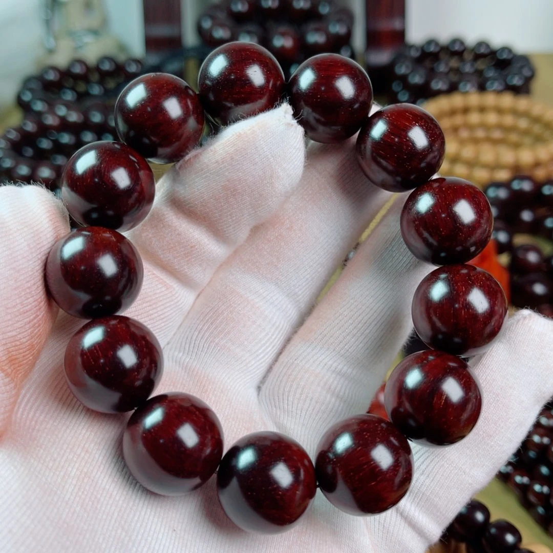 手串/手链小叶紫檀1.8高油润鱼鳞满金星