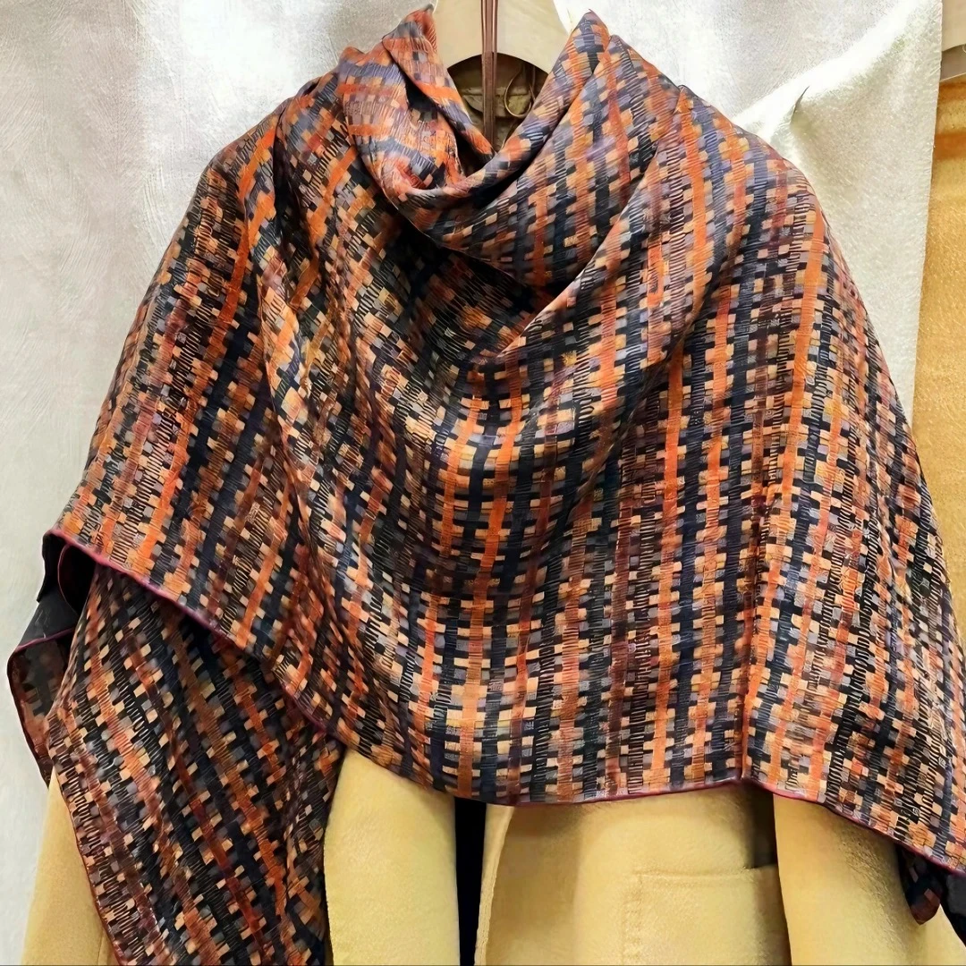 【落苏】140苏萝方巾优雅披肩送礼复古国风双面民族