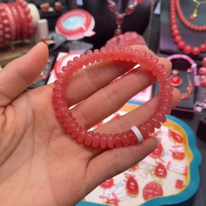 菱锰矿（红纹石）未镶嵌手串