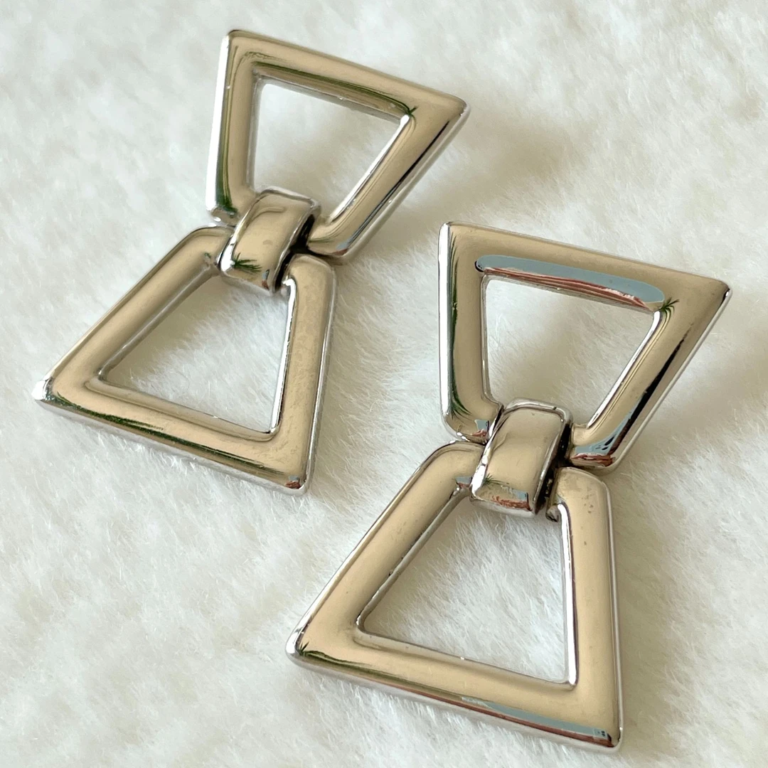 合金耳饰 monet耳针银色中古vintage