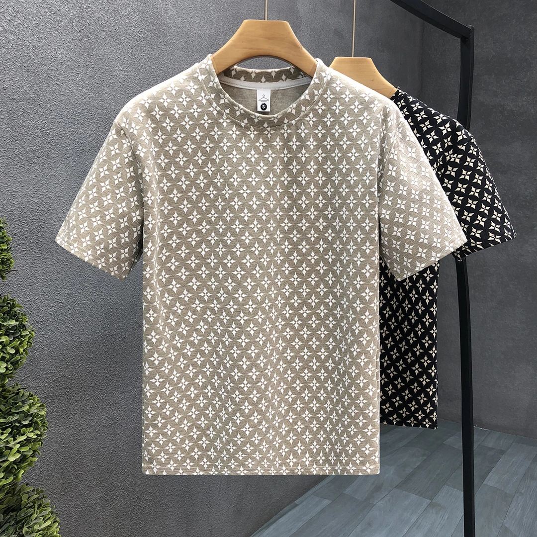 郎的高端个性短袖t恤男款潮牌痞帅修身半袖2025夏季新款韩版上衣