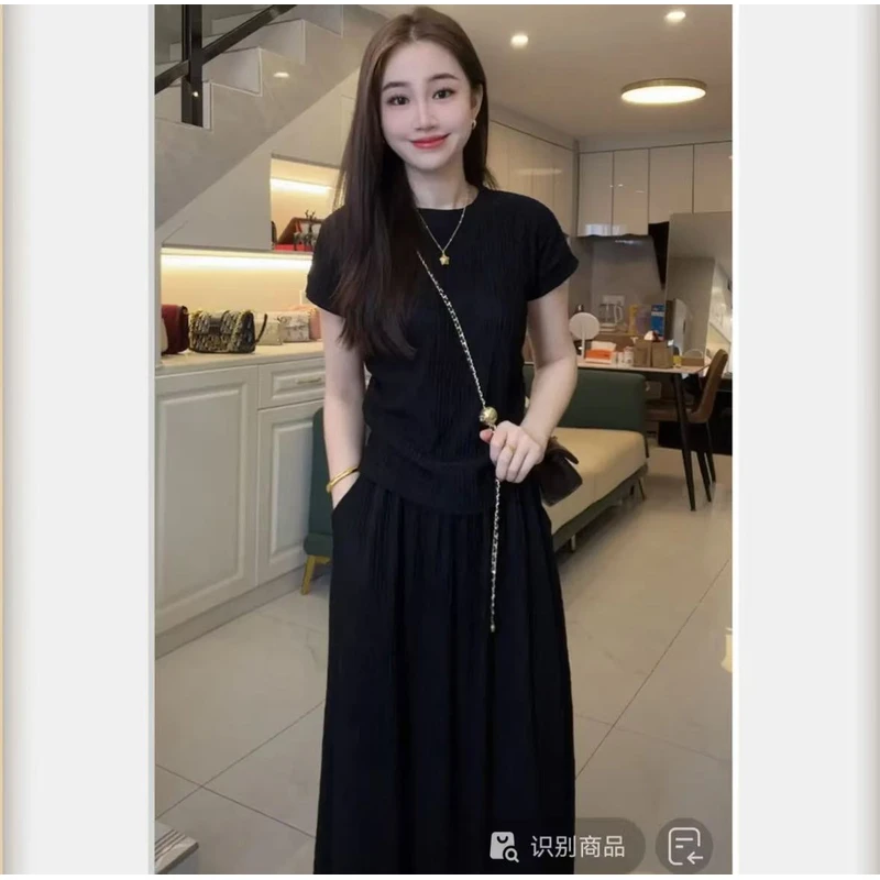 上衣+半身裙/夏季新款休闲套装女简约洋气气质显瘦两件套CA