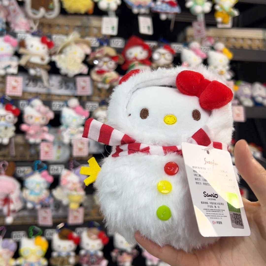 毛绒红色雪人kitty