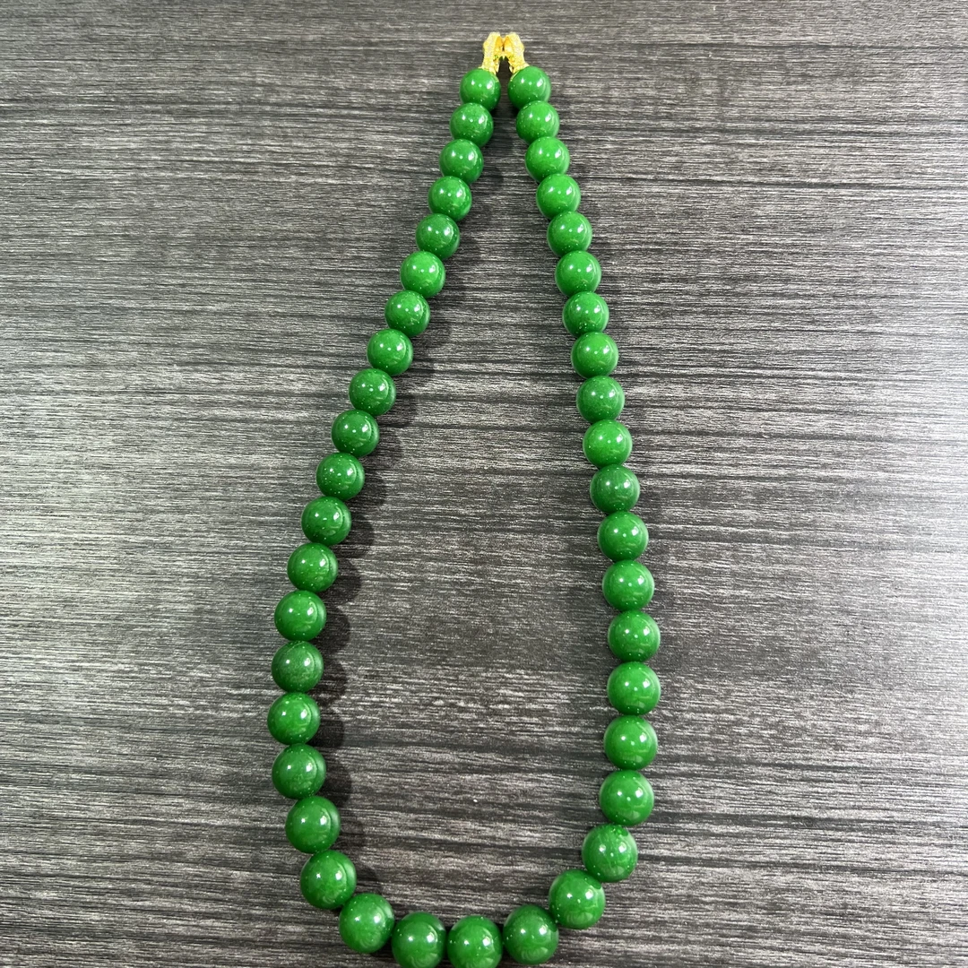 翡翠圆珠项链卡10mm