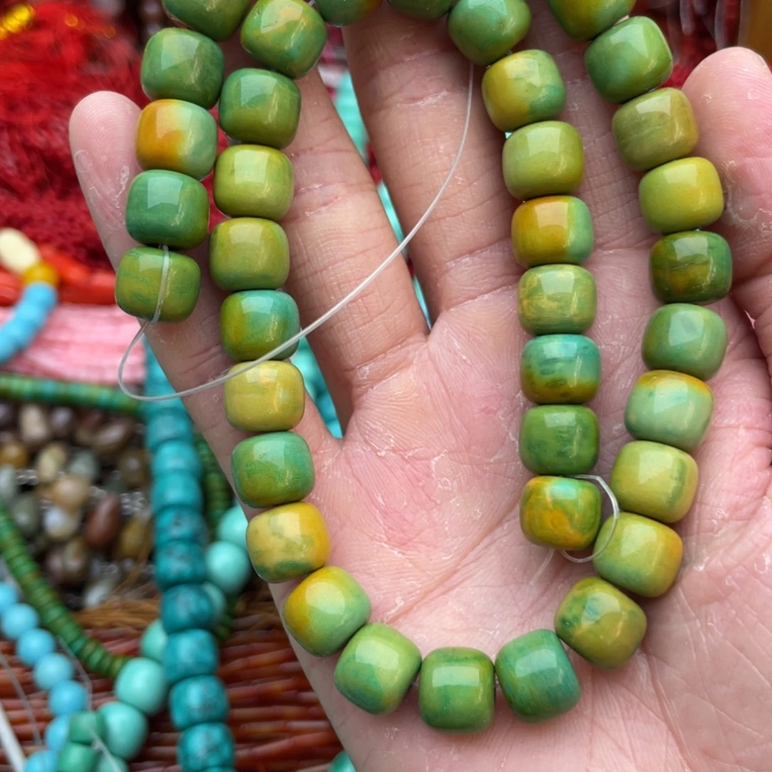 玛瑙/玉髓未镶嵌珠宝半成品菜籽黄1条卡10