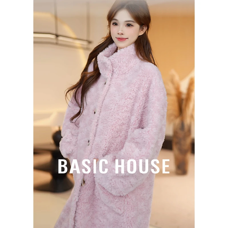Basic House/百家好琥珀流光羊羔毛外套皮草B1195B54E42