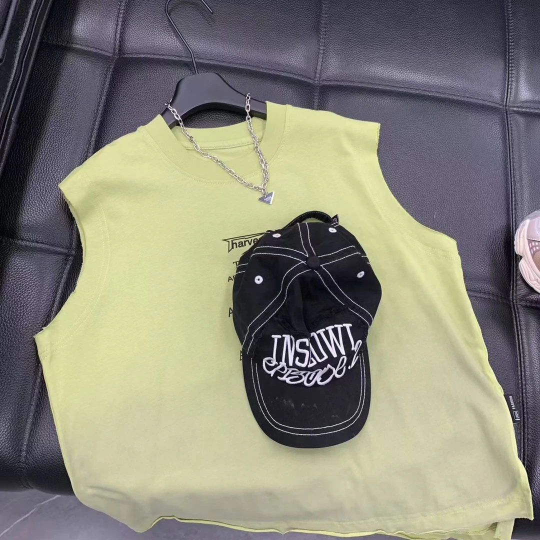 山 2025【Y】6月14日 儿童男童女童时尚绿色夏季无袖T恤5105-