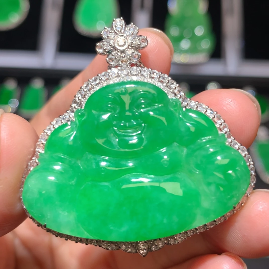 翡翠18K金镶嵌颈饰昌****店翡翠