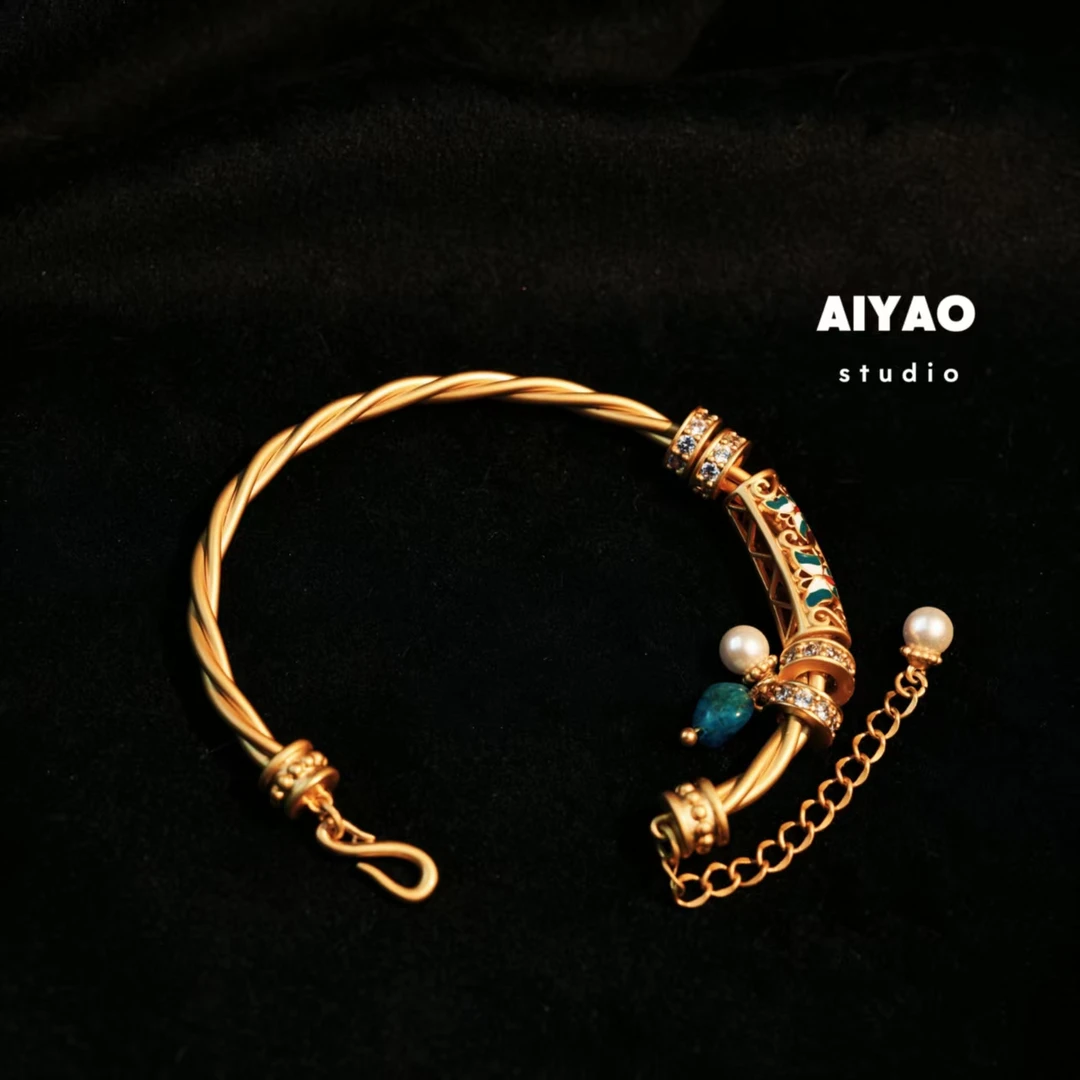 合金手链 【AIYAO】国风麻花半镯A20