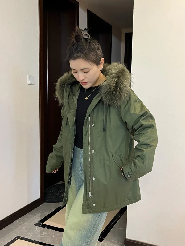 「ZJ」设计气质大毛领外套