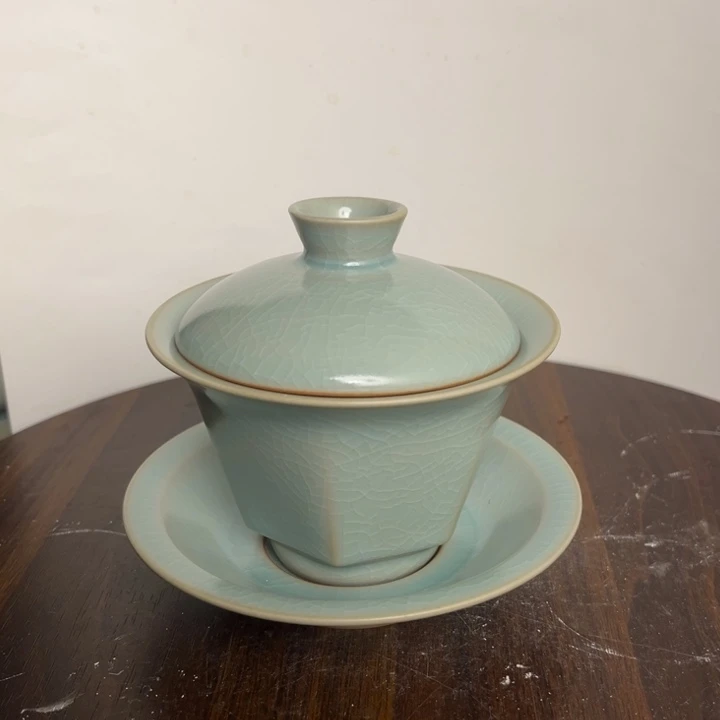 摆件瓷仿古六方马蹄盖碗kkkkkkkk