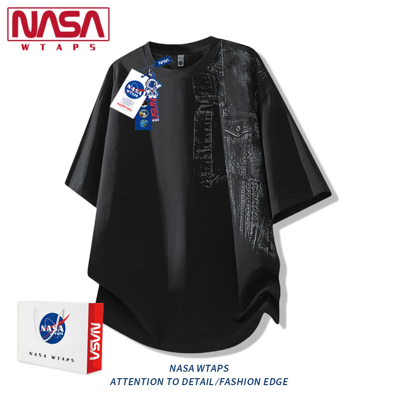 NASA WTAPS冰丝短袖T恤男款夏季新款潮牌宽松百搭半袖体恤上衣服