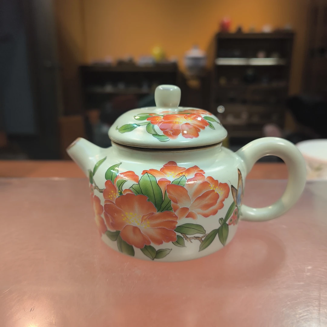 德化云仓 黄汝石榴花德钟壶-5370