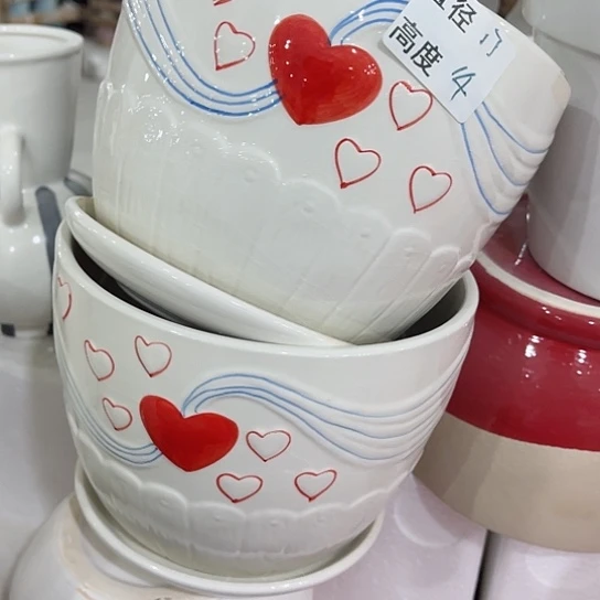 多肉绿植陶瓷花盆9.9包邮，有孔